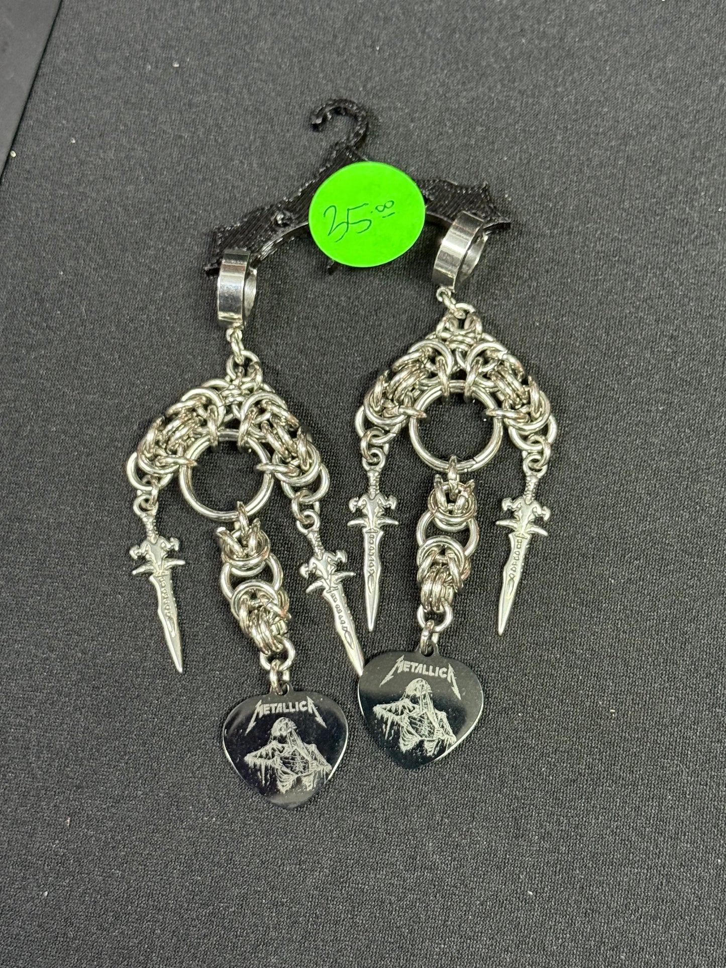 Metallica chainmail earrings