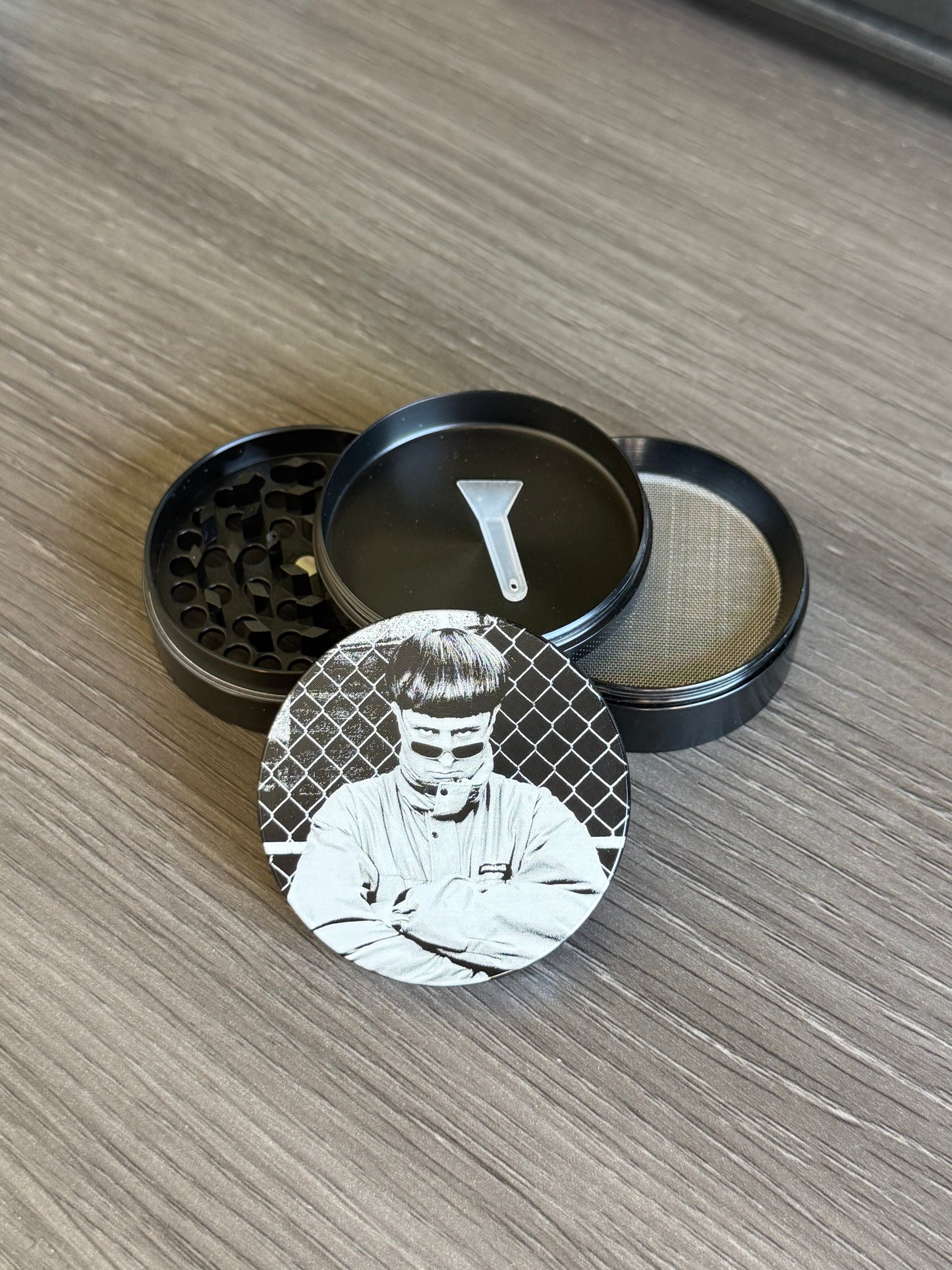 Oliver Tree Laser engraved four piece grinder