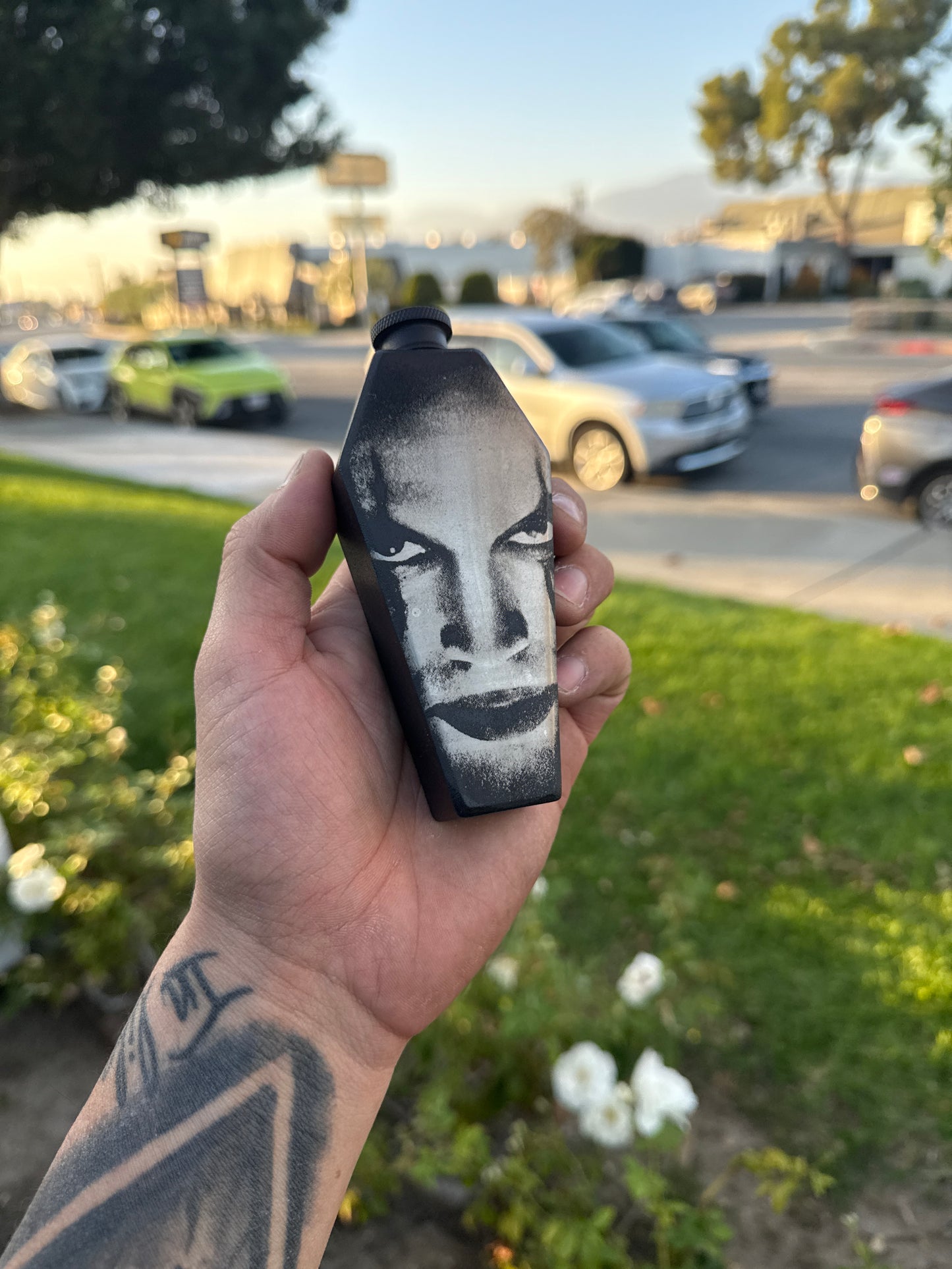 The Crow Coffin Flask
