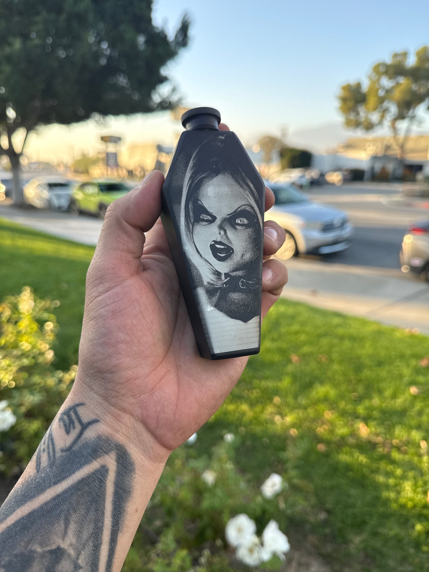Tiffany Coffin Flask
