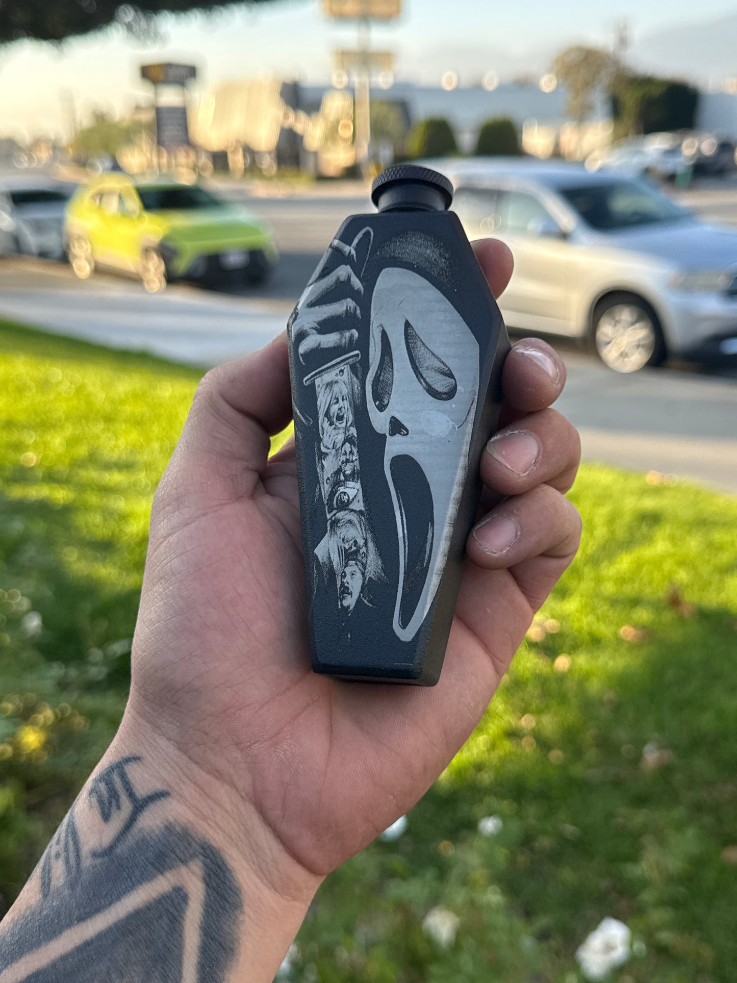 Scream Coffin Flask