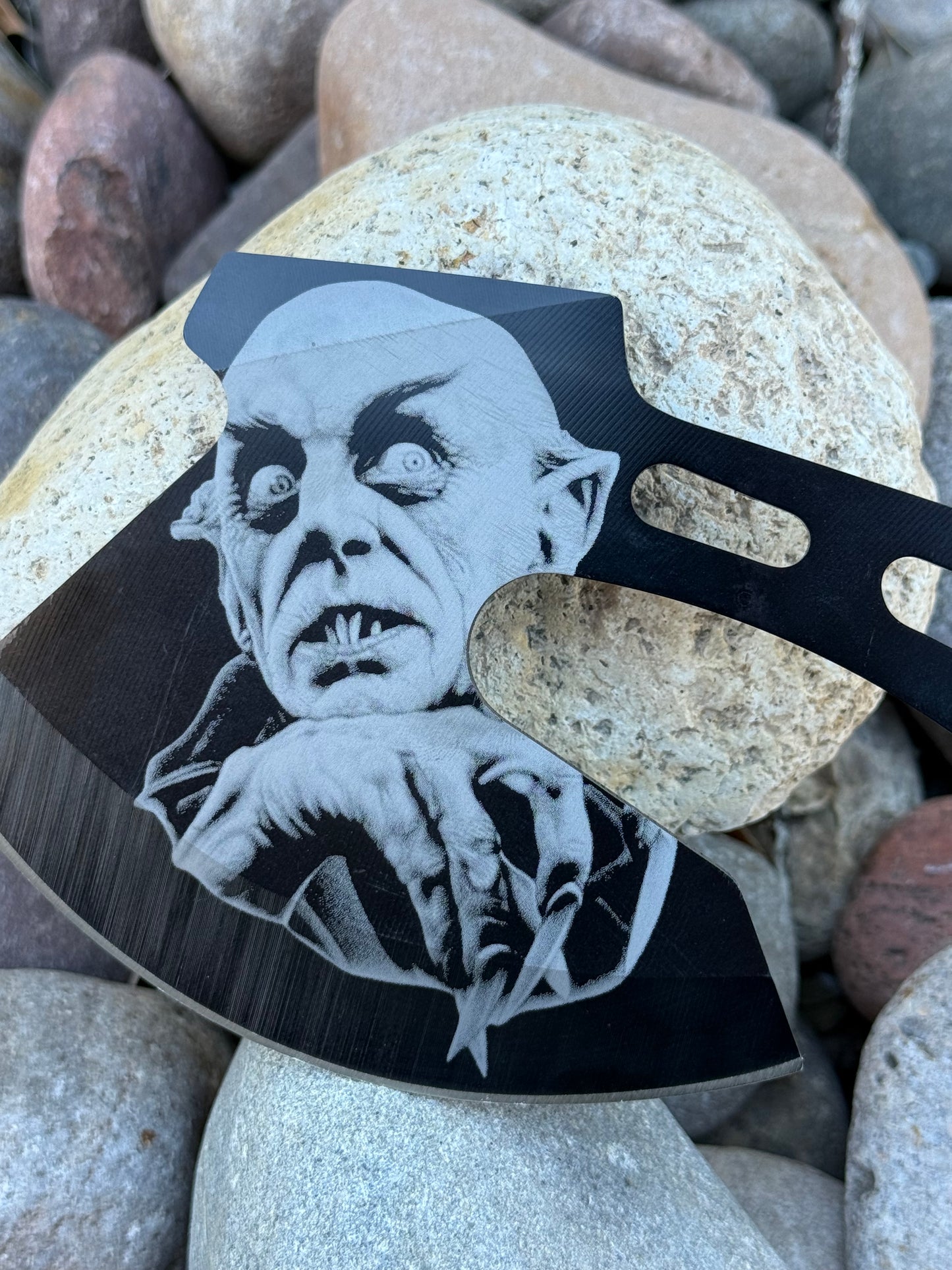 Nosferatu Laser engraved Rosewood axe