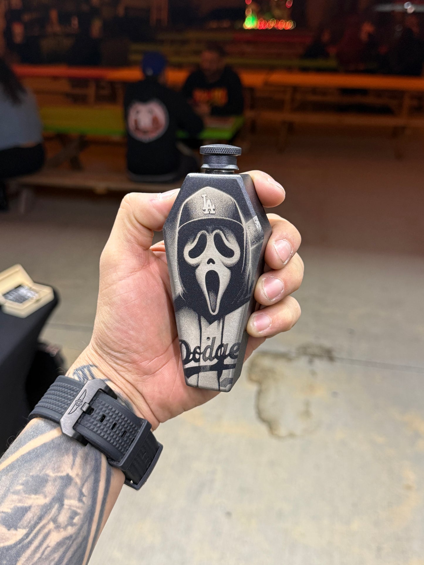Dodgers Ghostface coffin flask