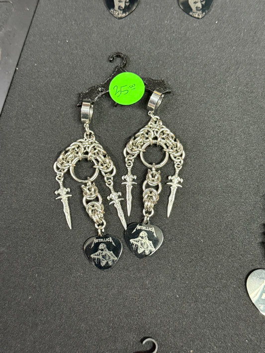 Metallica chainmail earrings