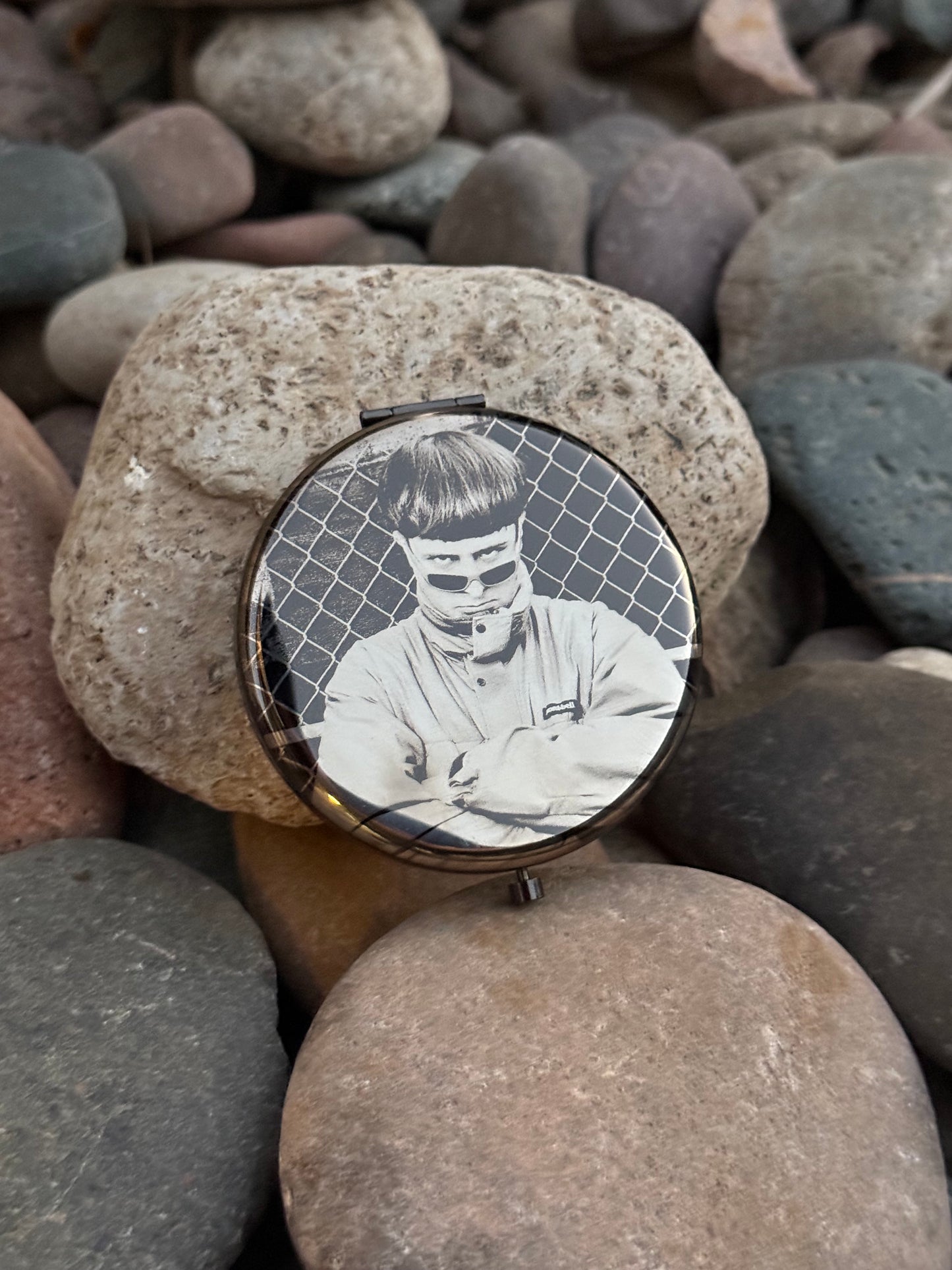 Oliver Tree laser engraved compact mirror