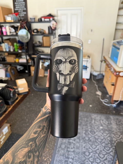 Saw Laser Engraved 40 Oz Tumbler