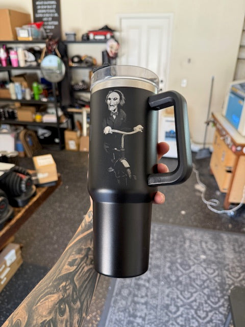 Saw Laser Engraved 40 Oz Tumbler