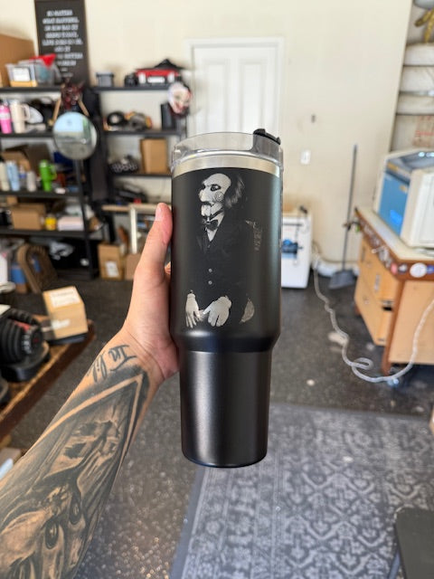 Saw Laser Engraved 40 Oz Tumbler