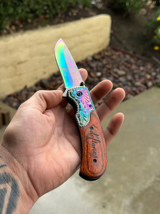 Deftones Iridescent Folding Knife