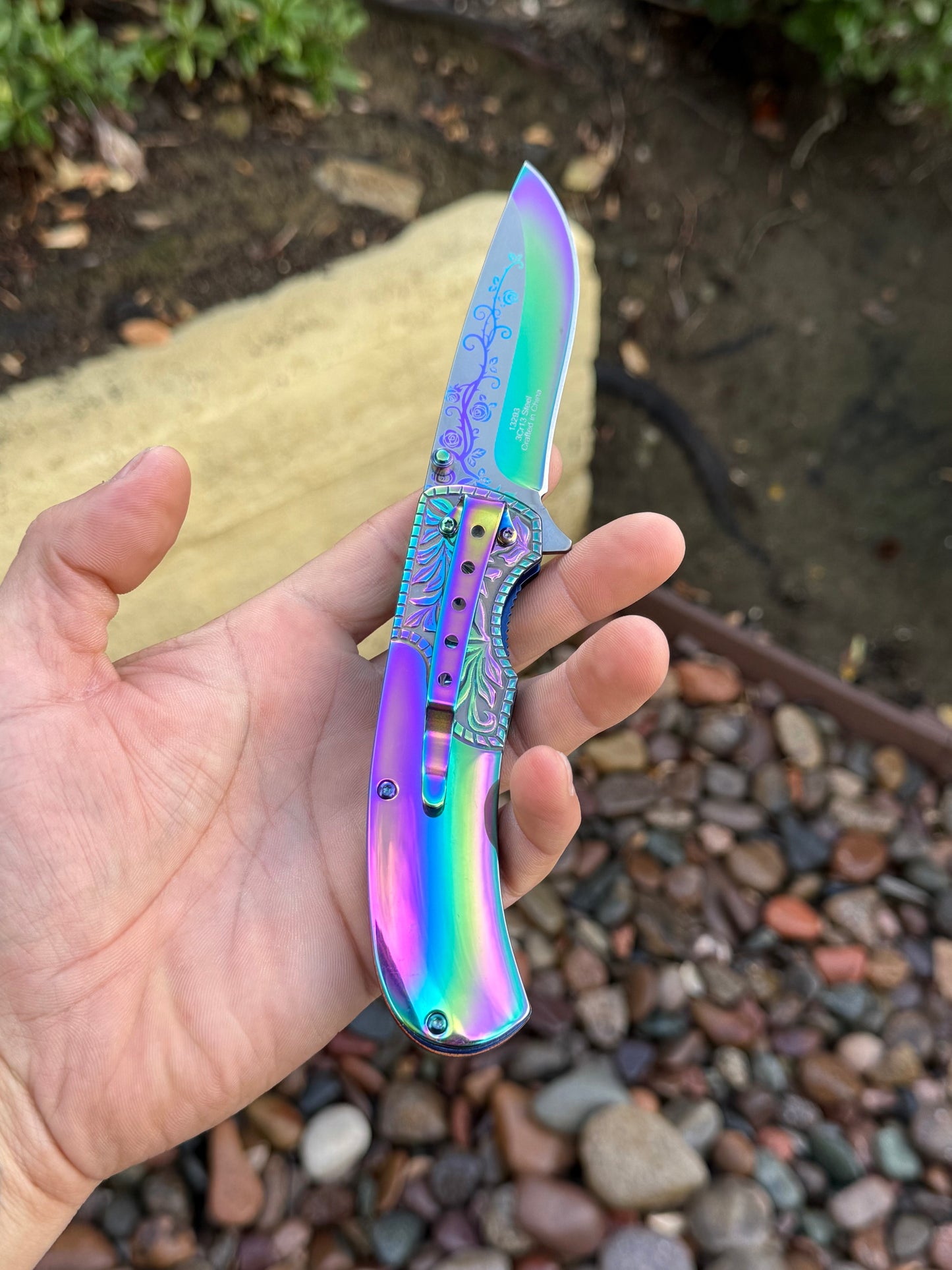 Deftones Iridescent Folding Knife