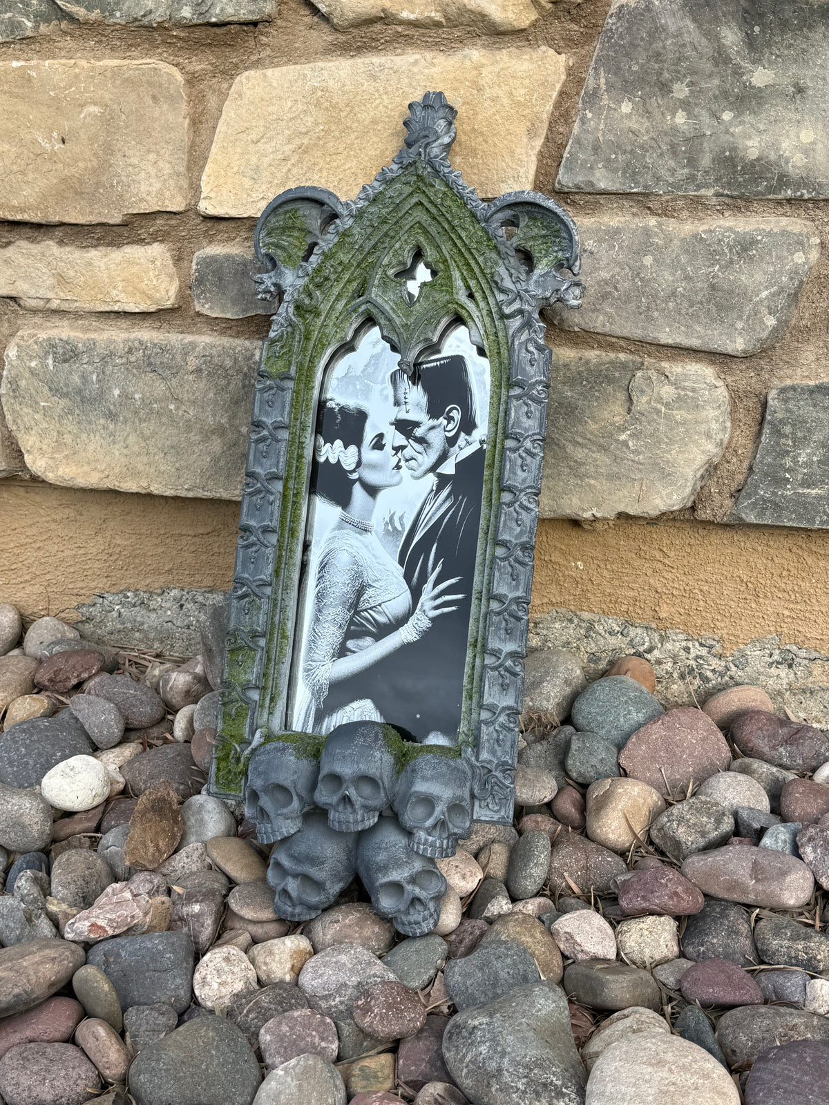 Frankenstein and His Bride Ornate Wall Mirror