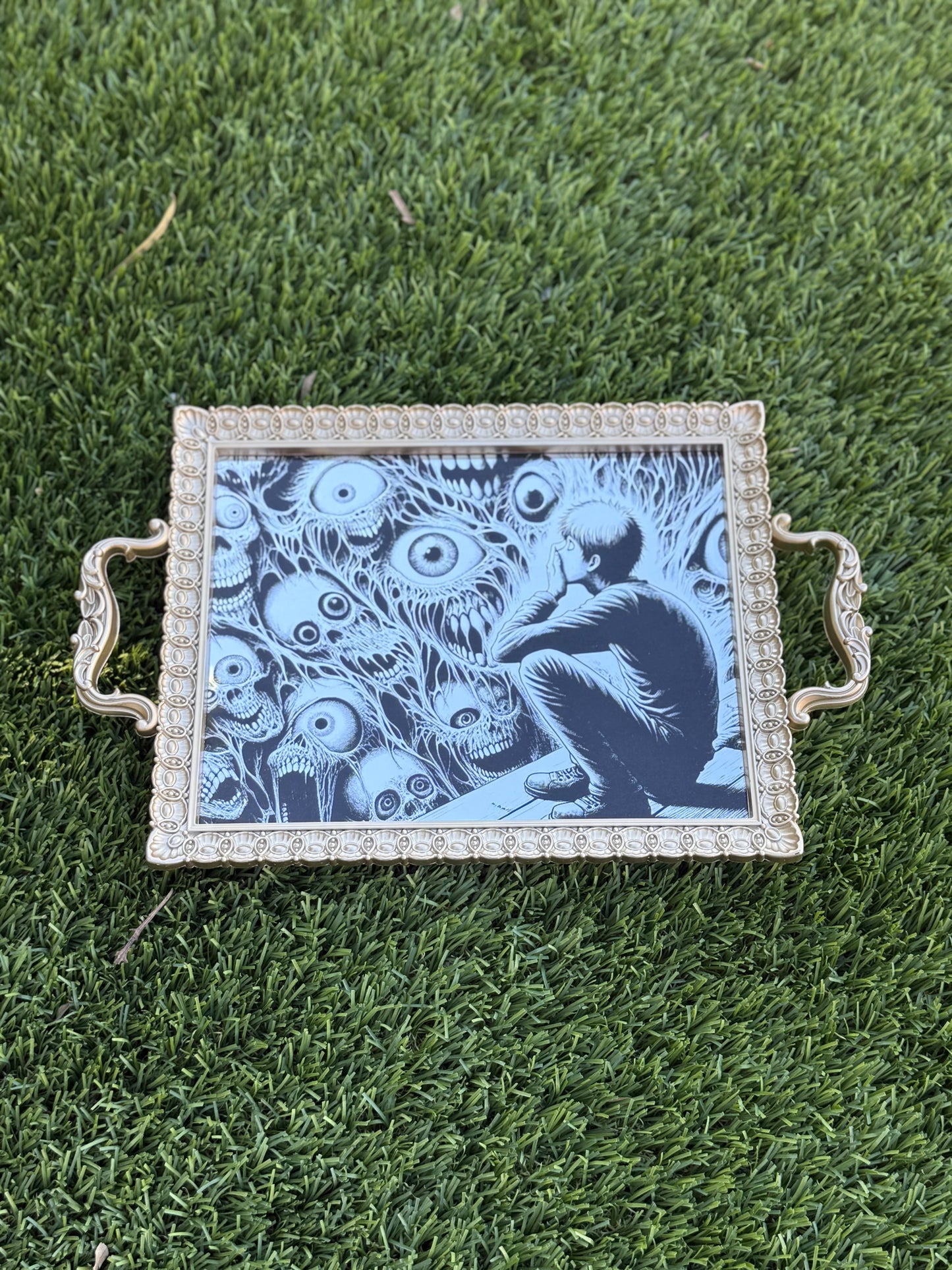 Hello Darkness Original Laser Engraved Decorative Tray.