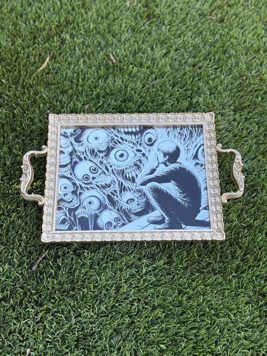 Hello Darkness Original Laser Engraved Decorative Tray.