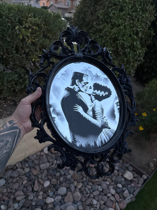 Frankenstein and His Bride Victorian Mirror