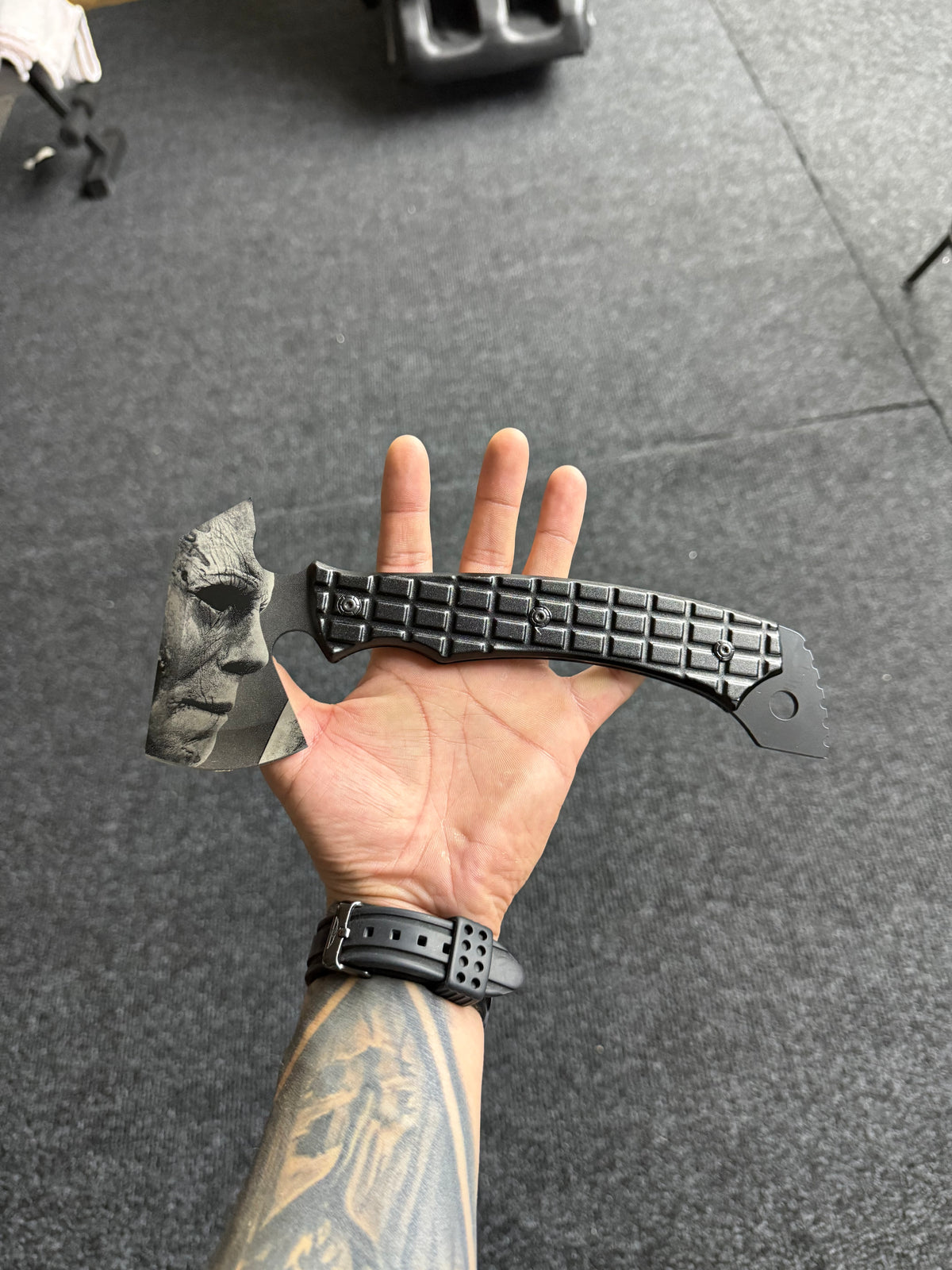 Black stainless steel Michael Myers hatchet