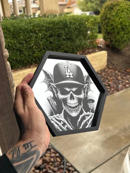 Dodgers Skull Mirror