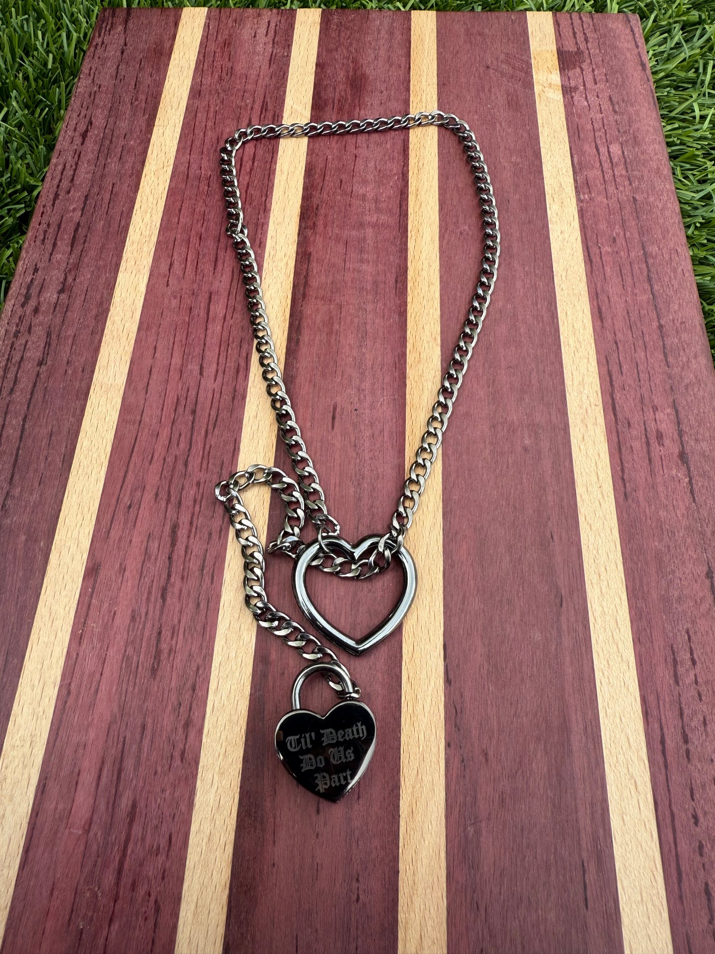 Til Death Do Us Part Heart lock Necklace