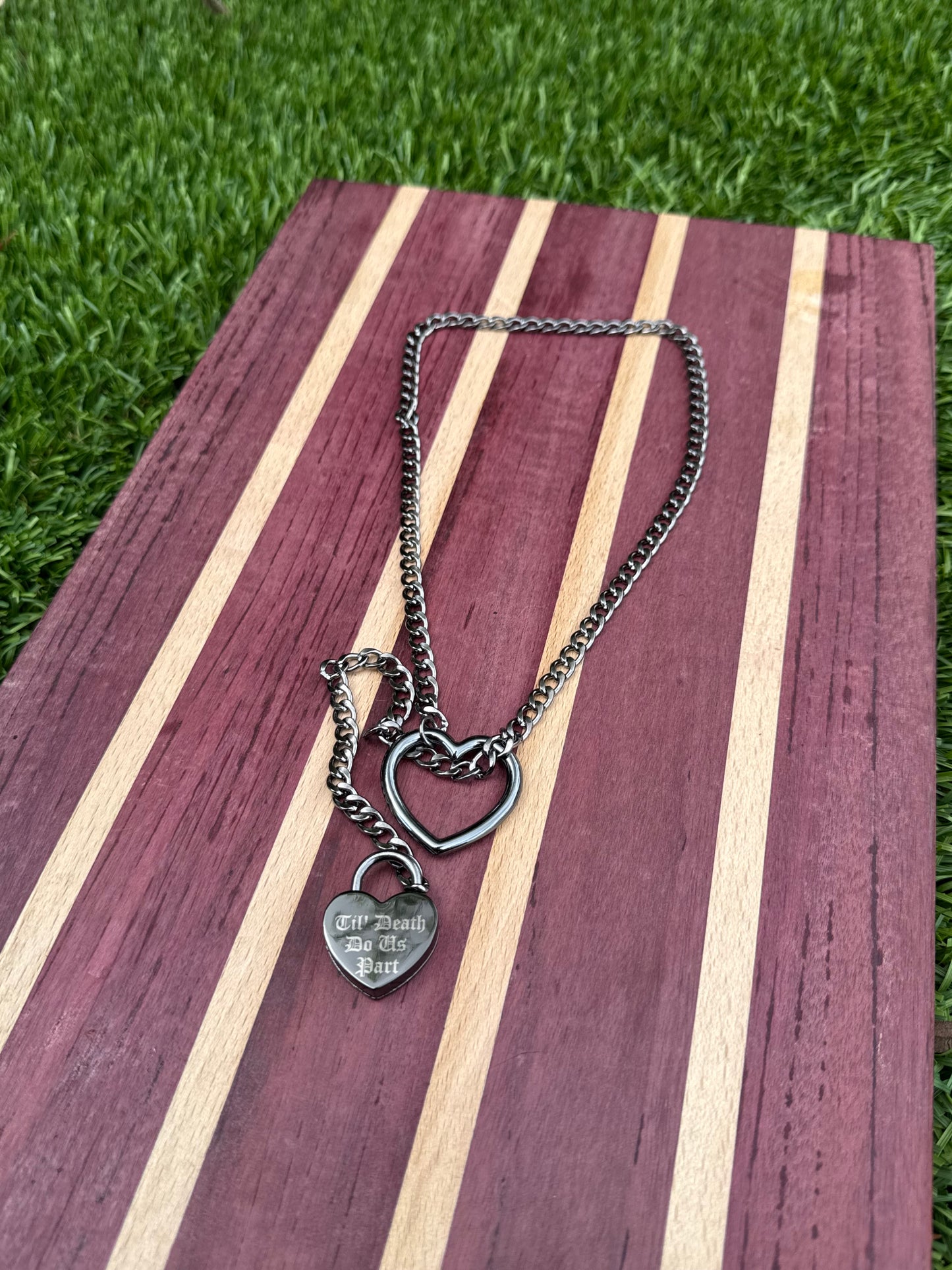 Til Death Do Us Part Heart lock Necklace