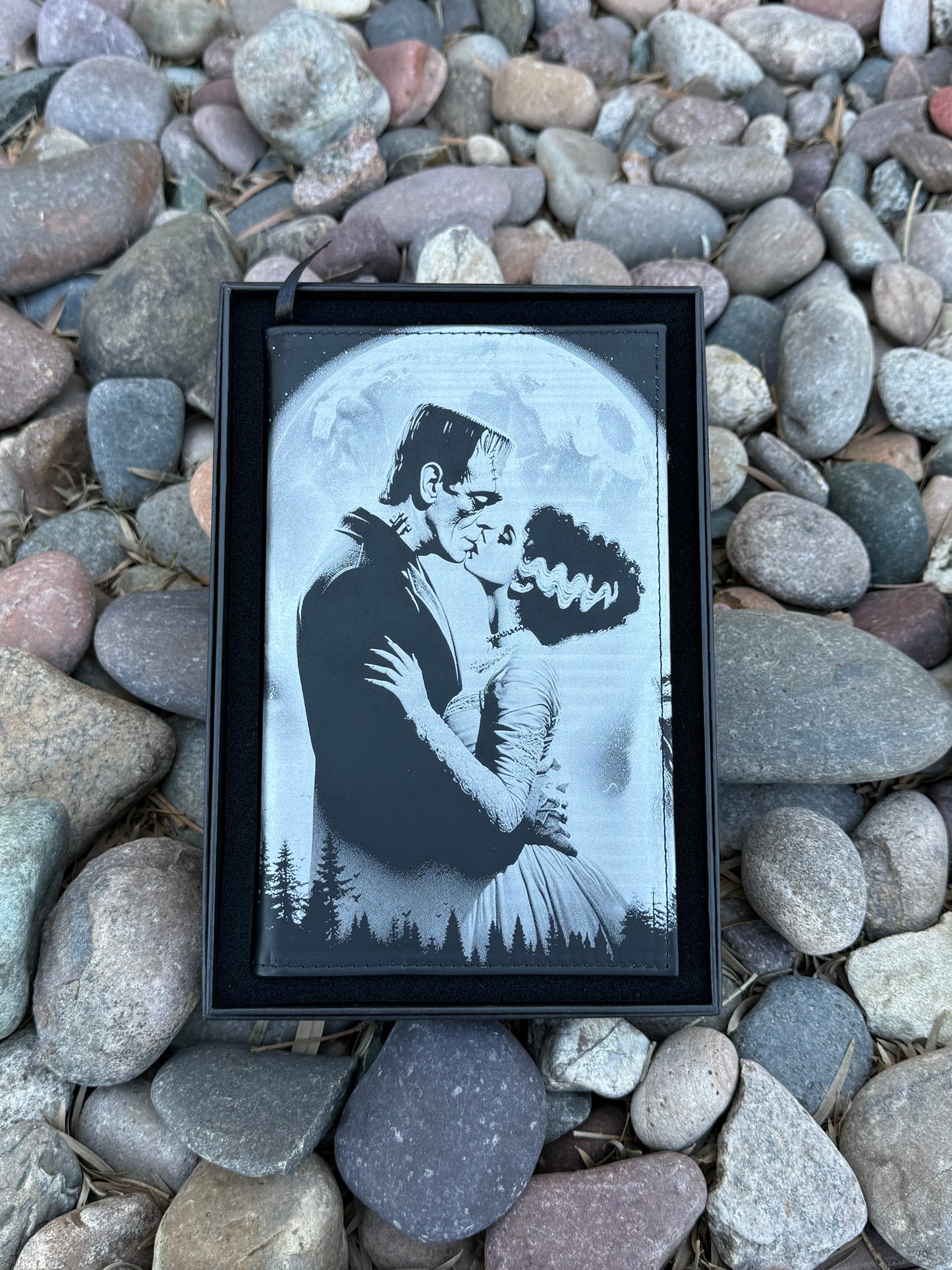 Frankenstein and his bride Laser and engraved journal