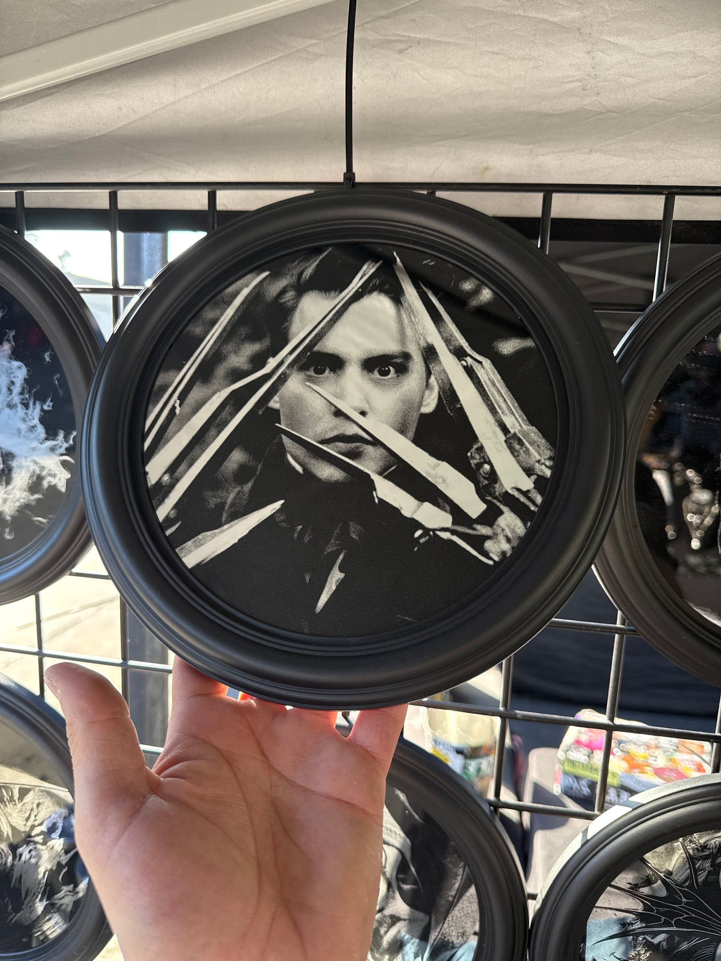 Edward Scissorhands laser engraved mirror