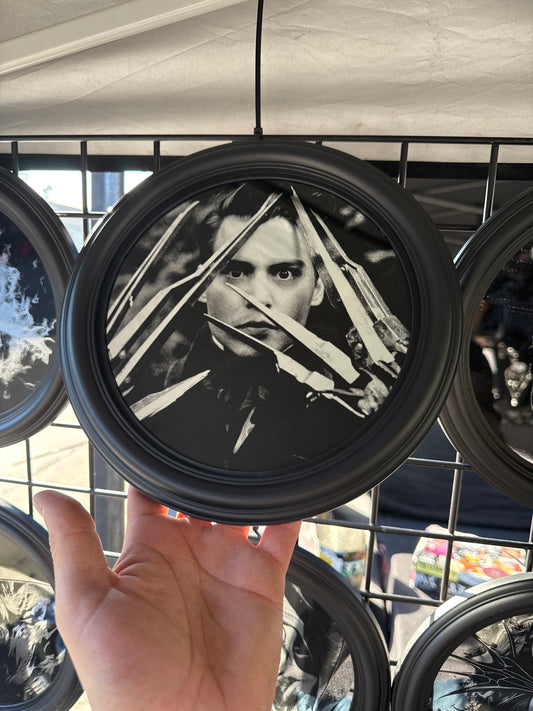 Edward Scissorhands laser engraved mirror