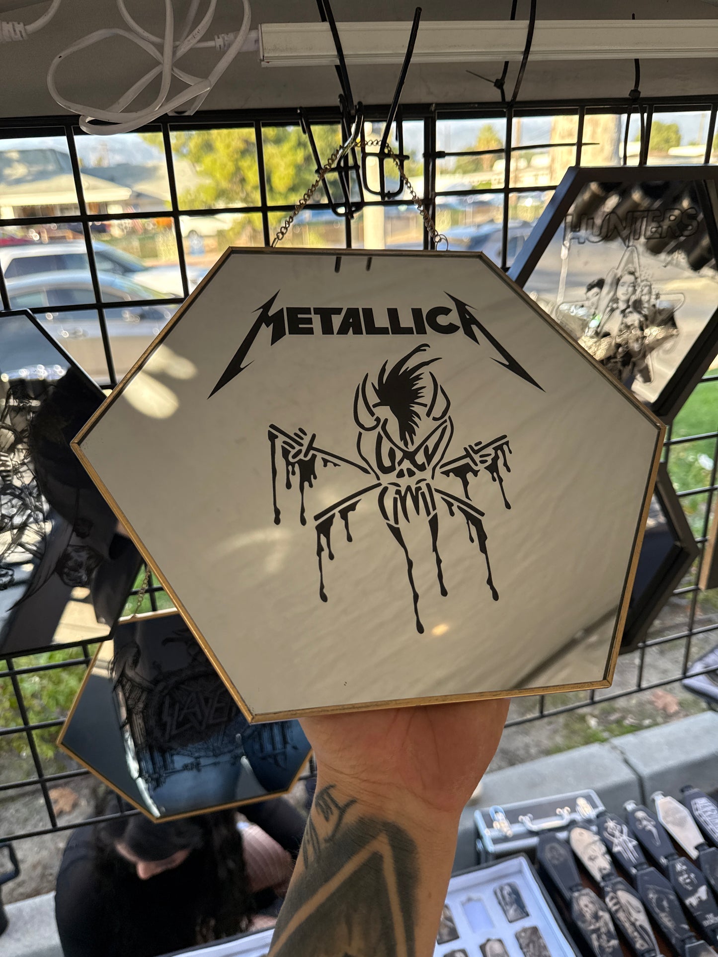 Metallica Stainless Steel Framed mirror