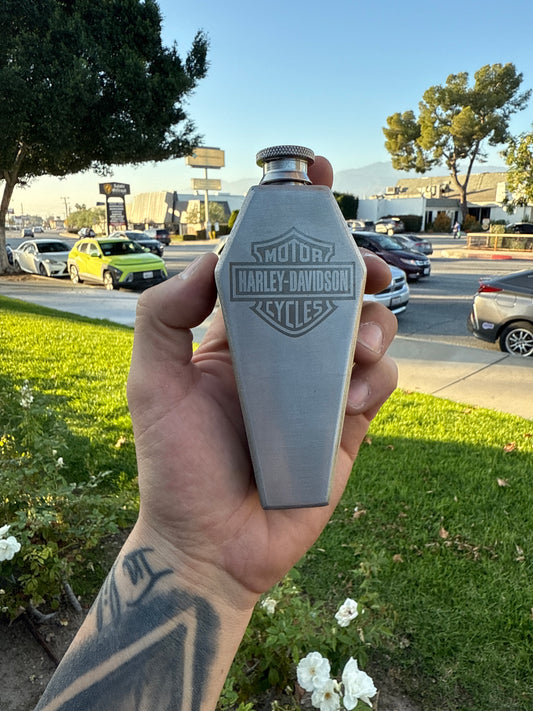 Harley Davidson Coffin Flask